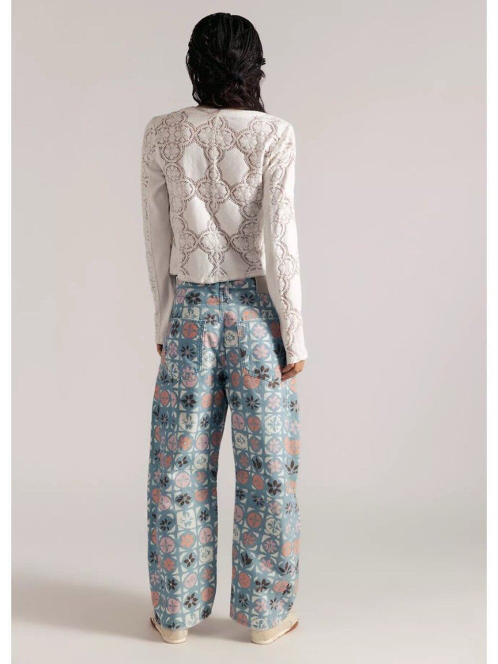 NWT Free People We The Free Good Luck Printed Barrel Jeans 28 - Picture 11 of 14